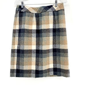 Chadwicks of Boston Womens Wool Plaid Straight Skirt Size 8